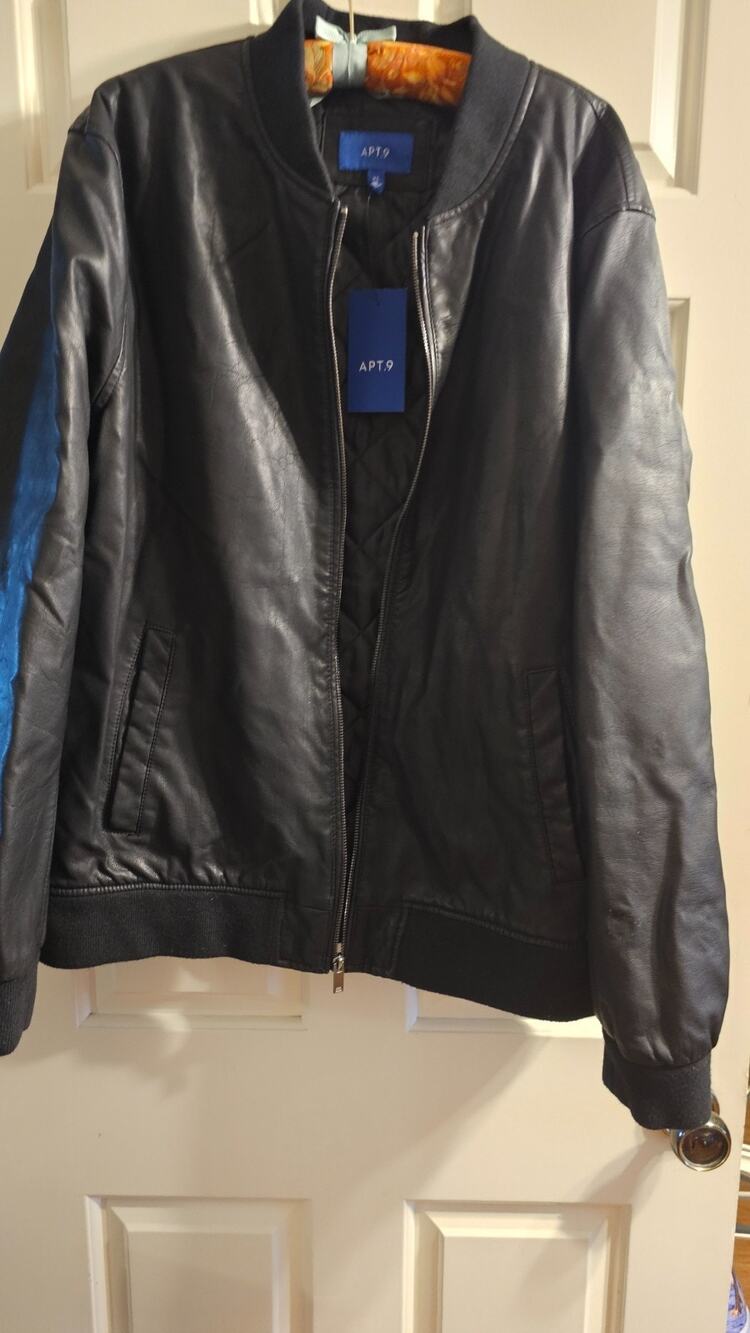 Apt 9 Vegan Leather Black Insulated Sport Style jacket - NWT